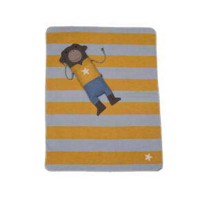 David Fussenegger JUWEL Set, blanket in puppet "monkey" 70 x 90 cm yellow