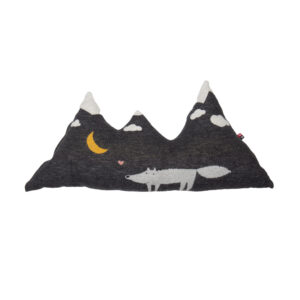 David Fussenegger JUWEL cushion  “wolf/mountain” incl. filling 70 x 35 cm charcoal