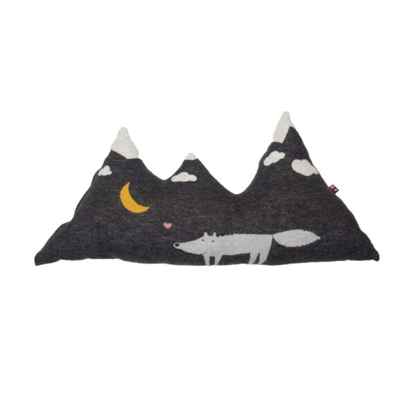 David Fussenegger JUWEL cushion  "wolf/mountain" incl. filling 70 x 35 cm charcoal