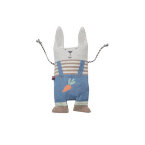 David Fussenegger JUWEL cushion with spelt filling – bunny with carrot 29 x 16 cm blue